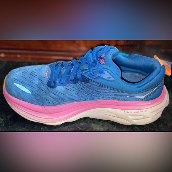 HOKA
WOMENS BONDI 8 Pink & Blue Sneakers/ Athletic Shoes Size 8 - Picture 8 of 14